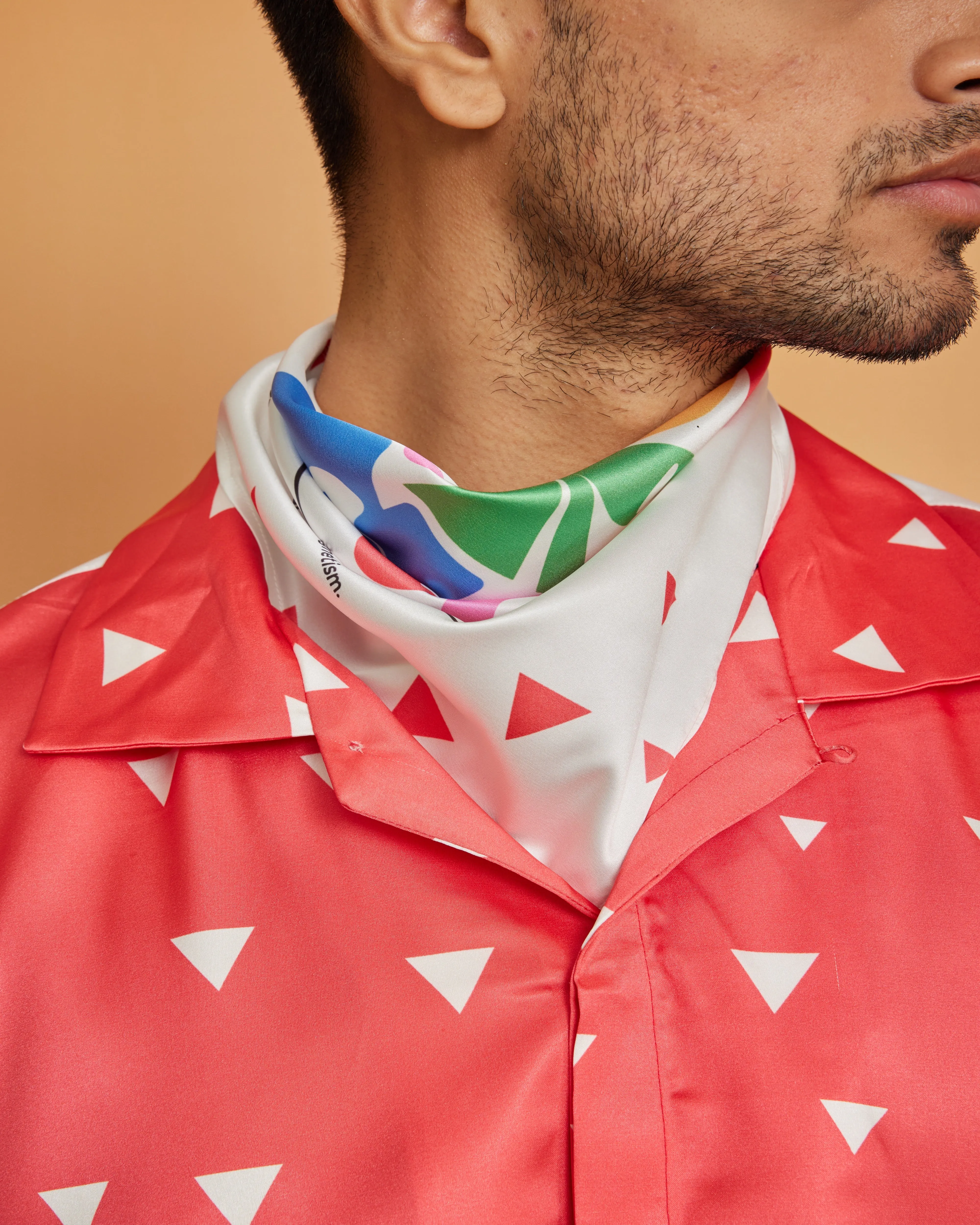 Scarlet Statement Neck Scarf Cum Pocket Square in Premium Soft Satin