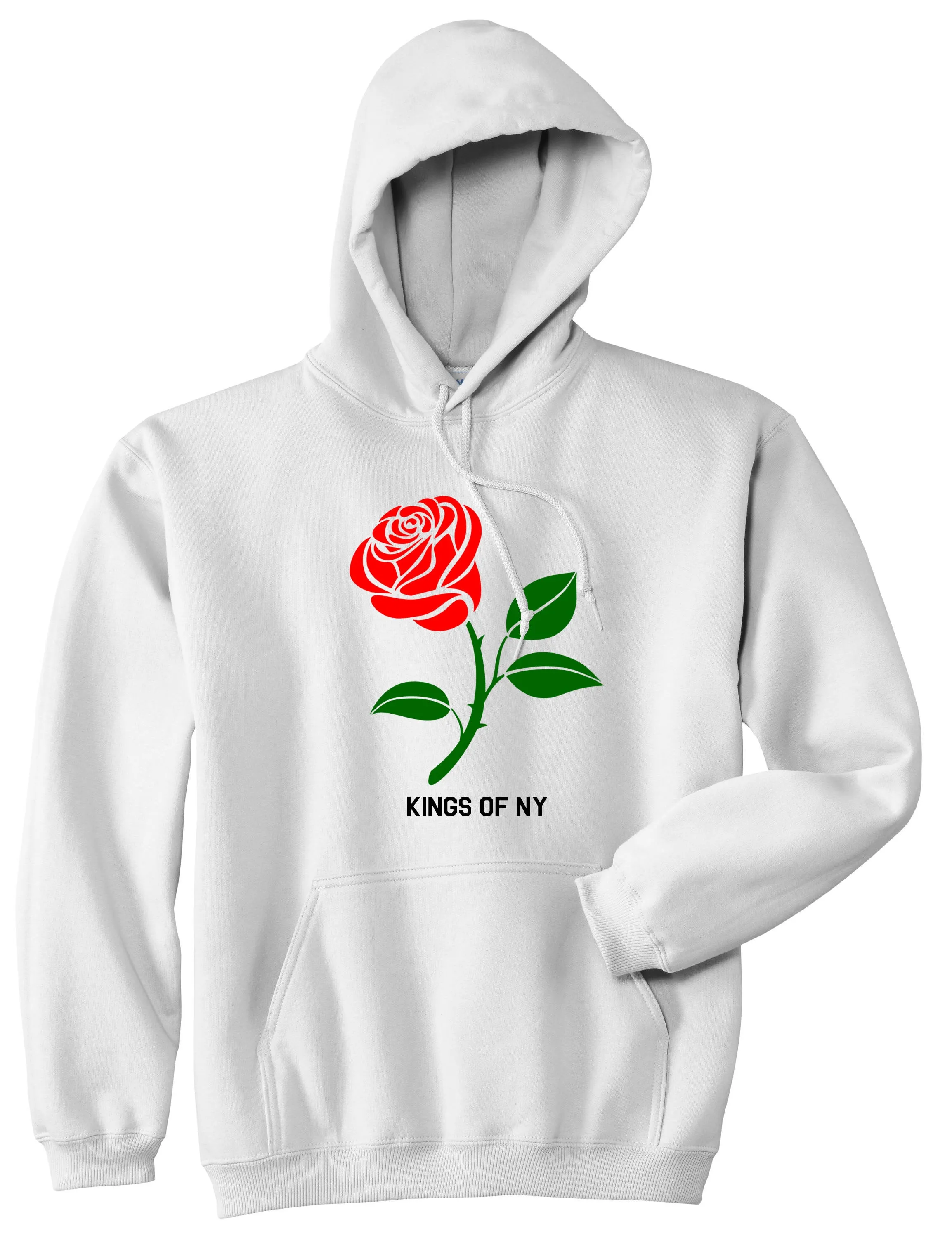 Single Red Rose Mens Pullover Hoodie