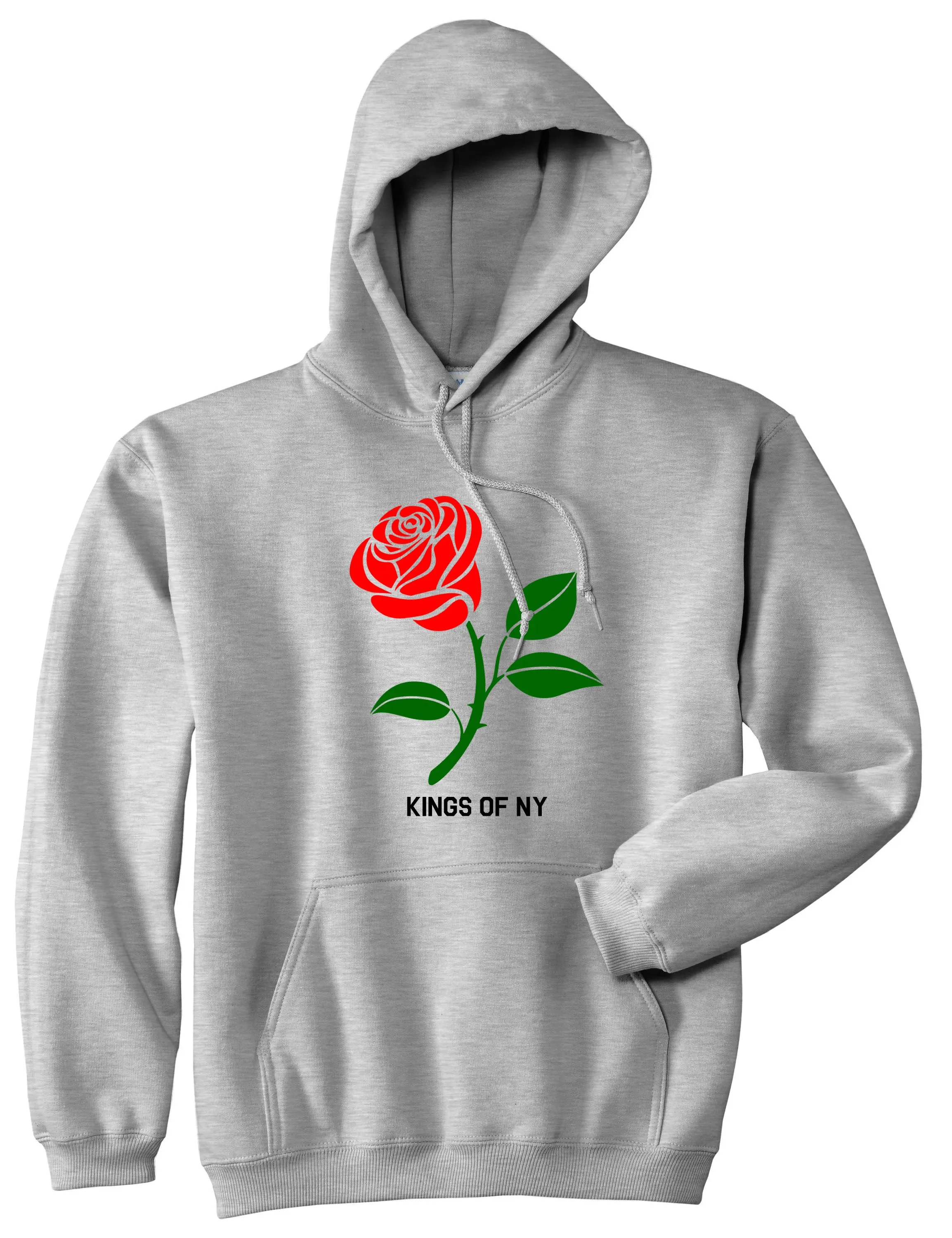 Single Red Rose Mens Pullover Hoodie
