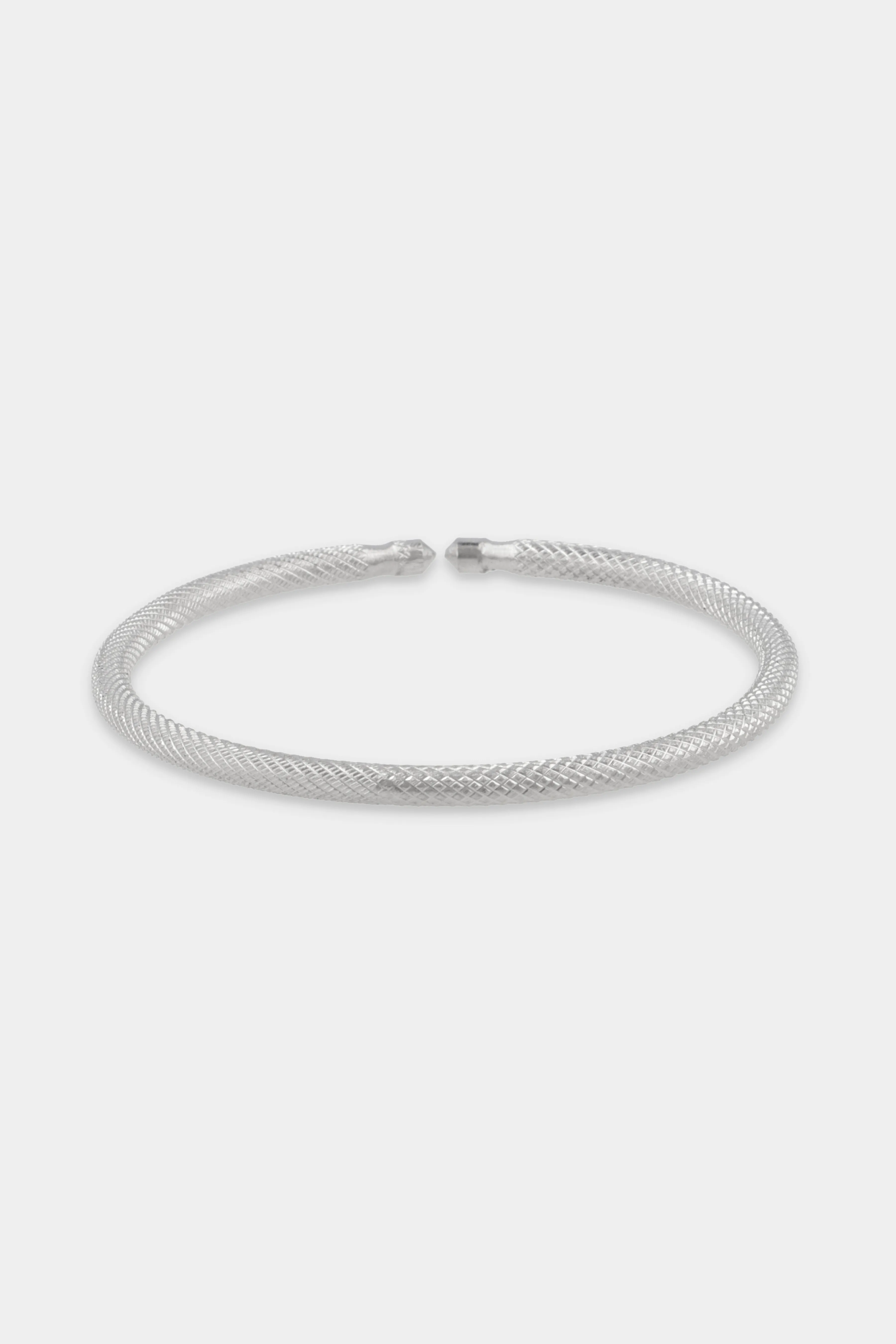 Snaky Silver Bangle - W21 - MJW0012