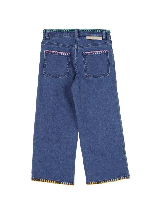 Stella McCartney Kids   Embroidered organic cotton denim jeans 