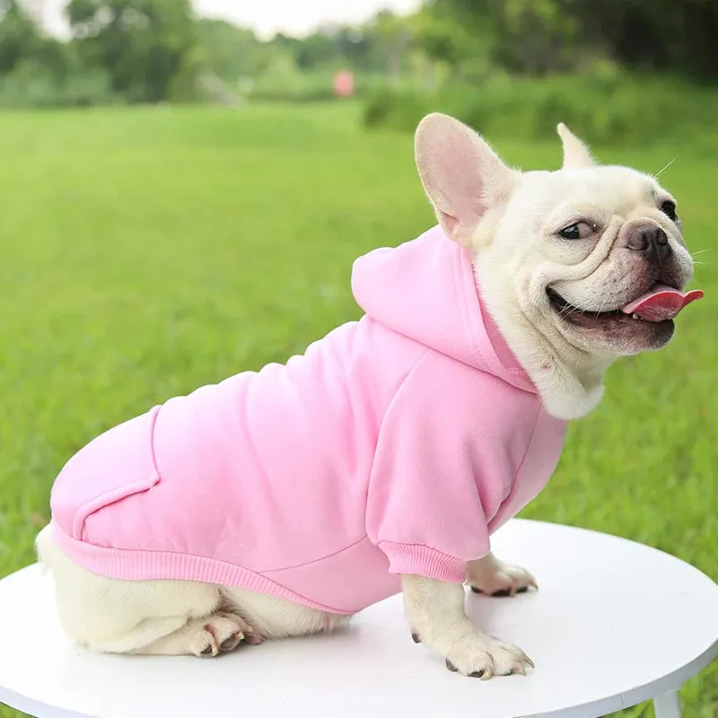 Stylish Dog Hoodie for Autumn and Winter - Warm Polyester Sweater for Small Pets