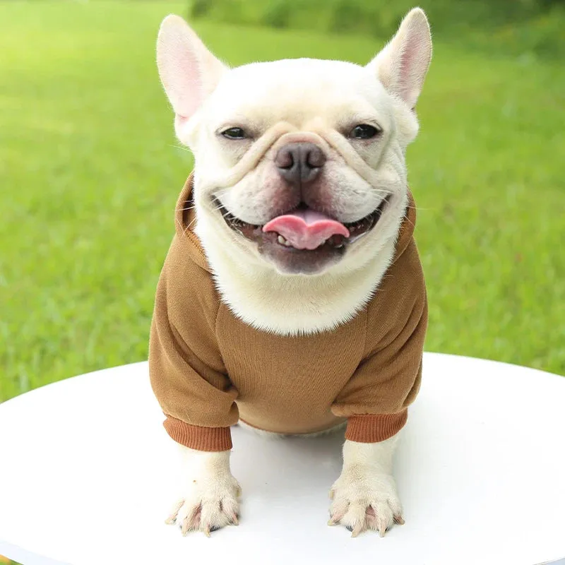 Stylish Dog Hoodie for Autumn and Winter - Warm Polyester Sweater for Small Pets