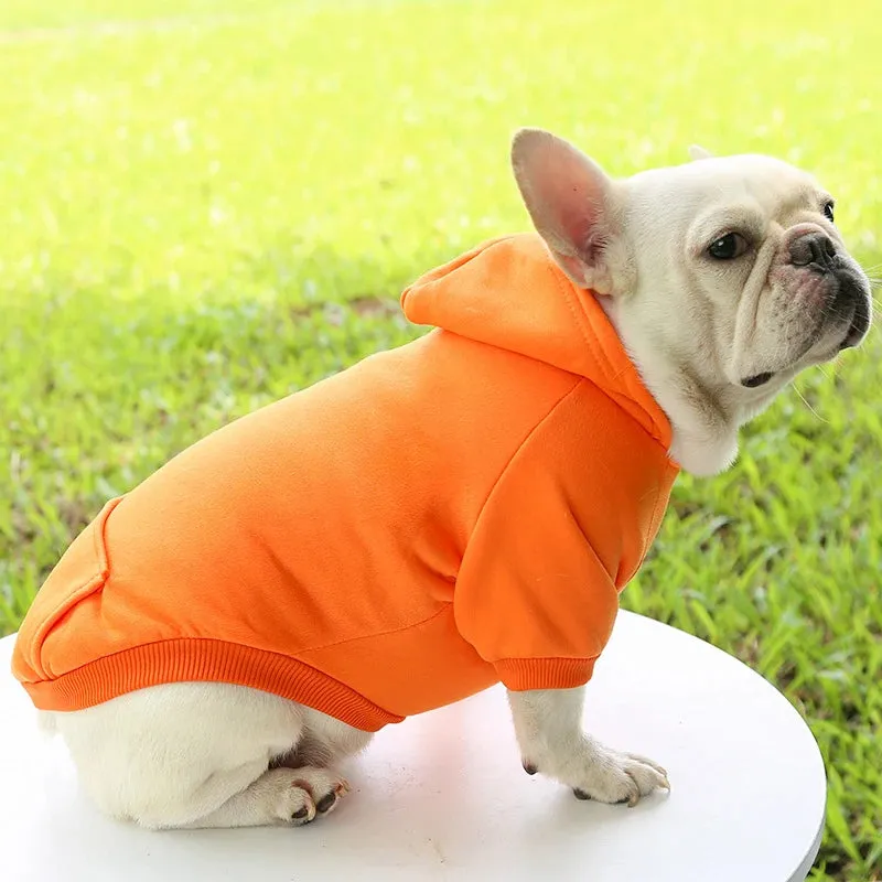 Stylish Dog Hoodie for Autumn and Winter - Warm Polyester Sweater for Small Pets