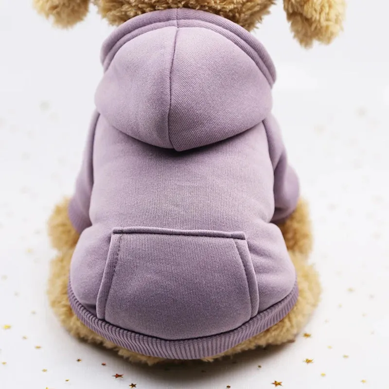 Stylish Dog Hoodie for Autumn and Winter - Warm Polyester Sweater for Small Pets