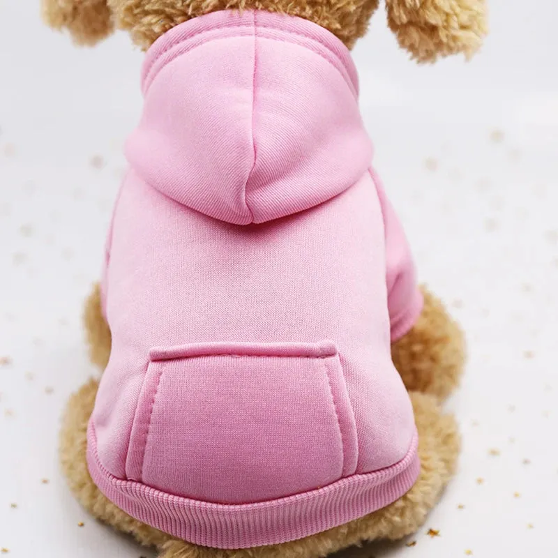 Stylish Dog Hoodie for Autumn and Winter - Warm Polyester Sweater for Small Pets