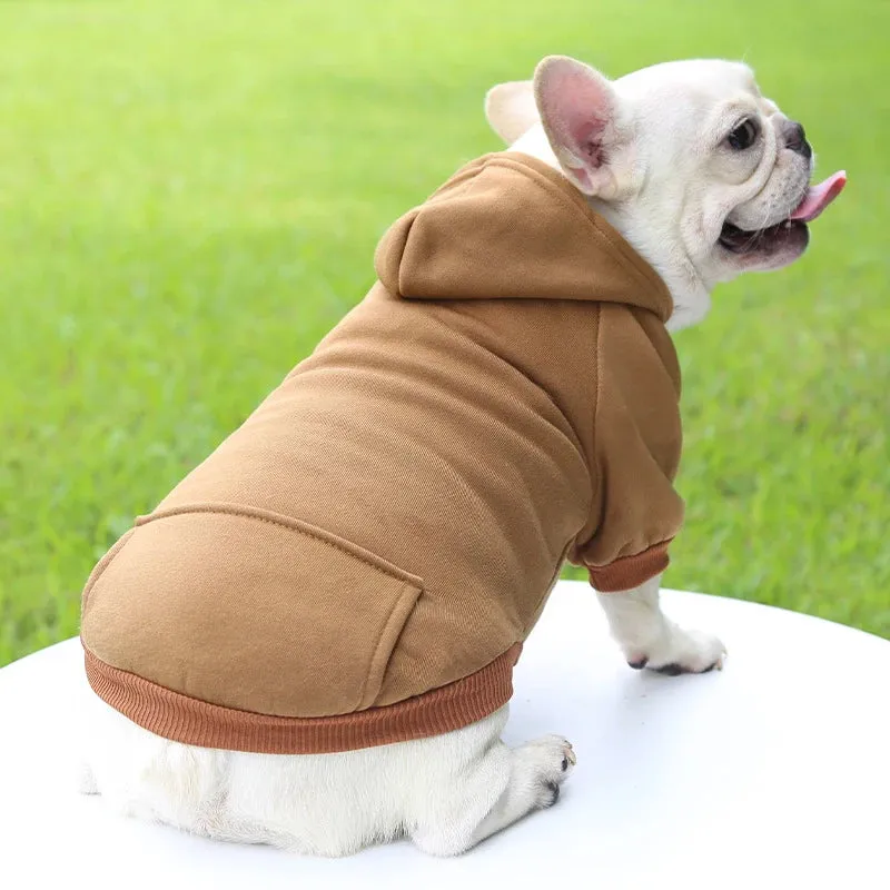Stylish Dog Hoodie for Autumn and Winter - Warm Polyester Sweater for Small Pets