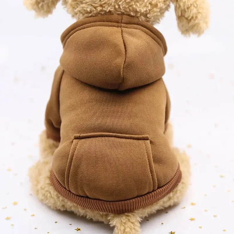 Stylish Dog Hoodie for Autumn and Winter - Warm Polyester Sweater for Small Pets
