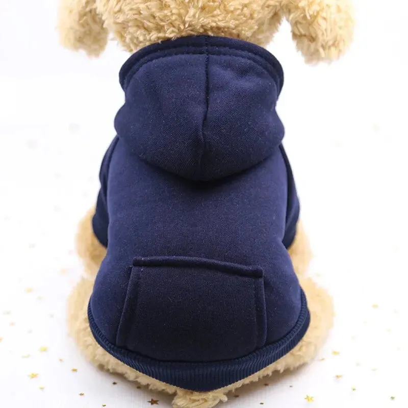 Stylish Dog Hoodie for Autumn and Winter - Warm Polyester Sweater for Small Pets