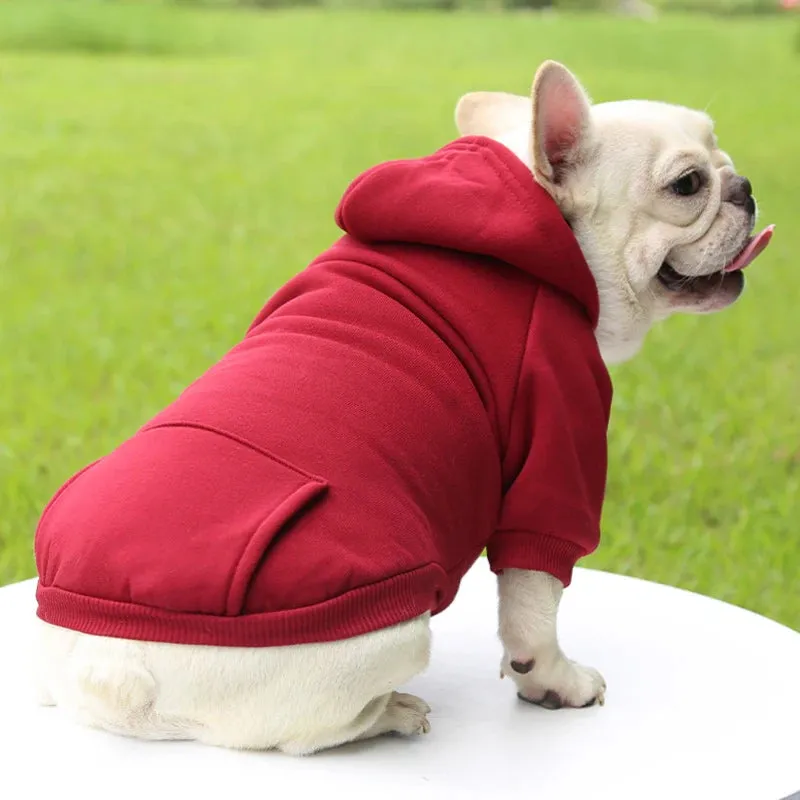 Stylish Dog Hoodie for Autumn and Winter - Warm Polyester Sweater for Small Pets