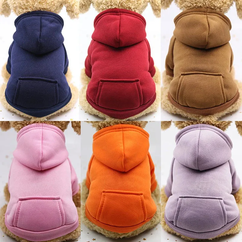 Stylish Dog Hoodie for Autumn and Winter - Warm Polyester Sweater for Small Pets