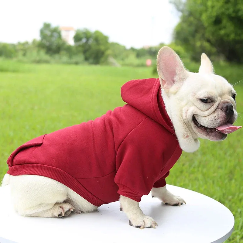 Stylish Dog Hoodie for Autumn and Winter - Warm Polyester Sweater for Small Pets