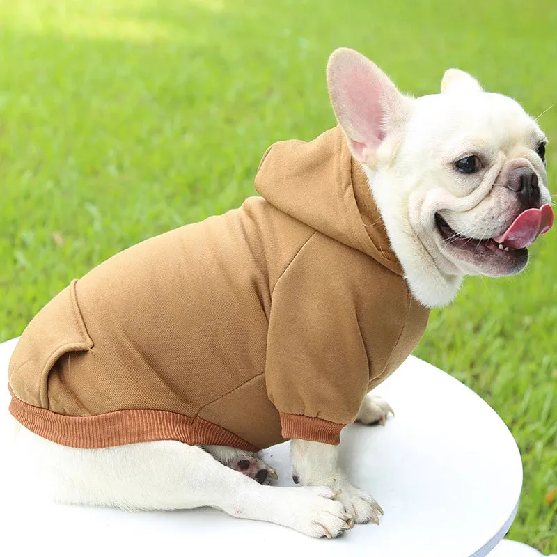 Stylish Dog Hoodie for Autumn and Winter - Warm Polyester Sweater for Small Pets