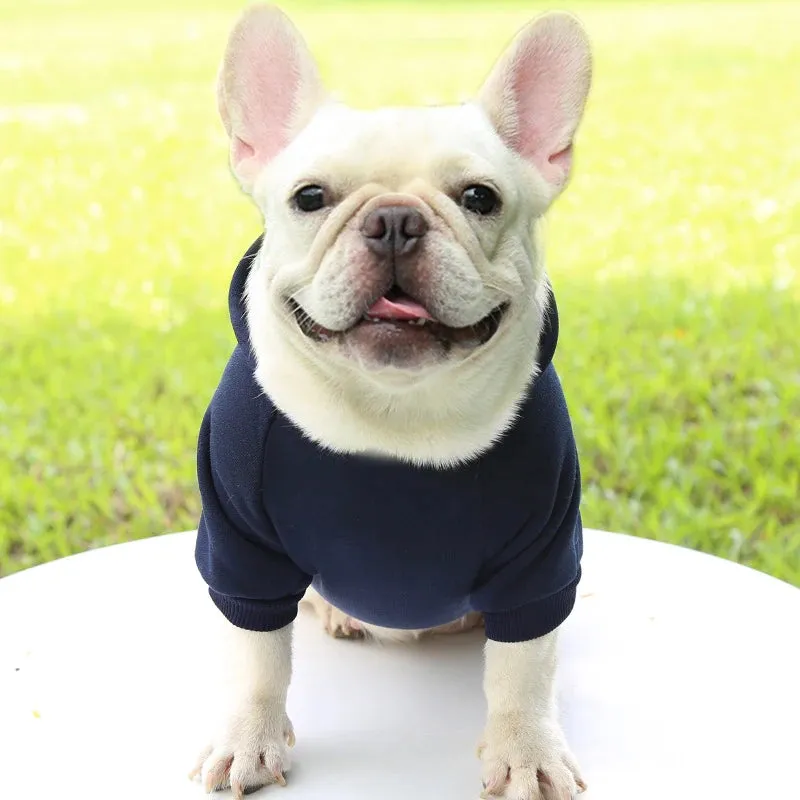 Stylish Dog Hoodie for Autumn and Winter - Warm Polyester Sweater for Small Pets