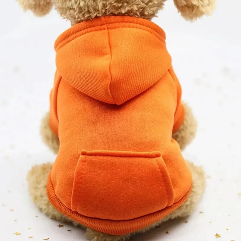 Stylish Dog Hoodie for Autumn and Winter - Warm Polyester Sweater for Small Pets