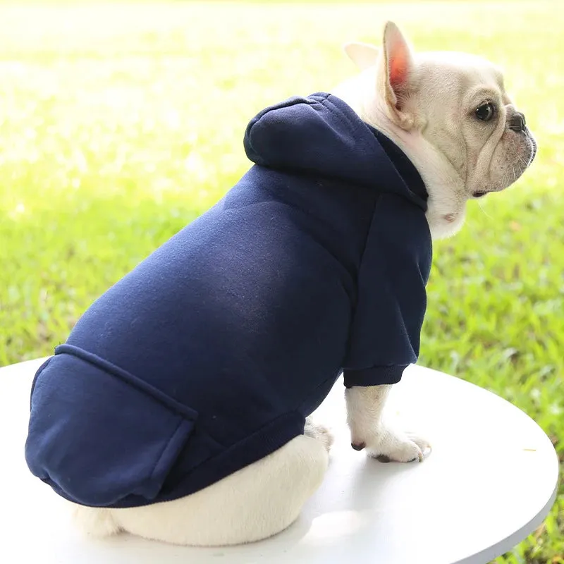 Stylish Dog Hoodie for Autumn and Winter - Warm Polyester Sweater for Small Pets