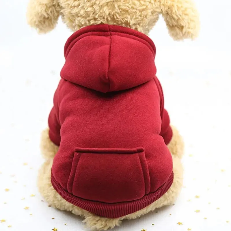 Stylish Dog Hoodie for Autumn and Winter - Warm Polyester Sweater for Small Pets