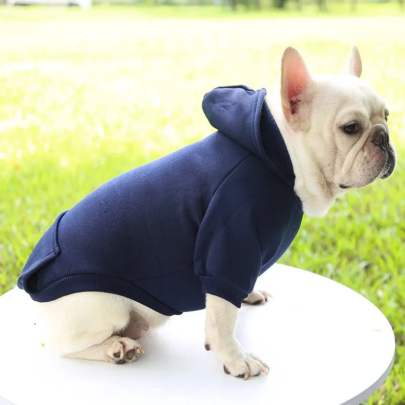 Stylish Dog Hoodie for Autumn and Winter - Warm Polyester Sweater for Small Pets