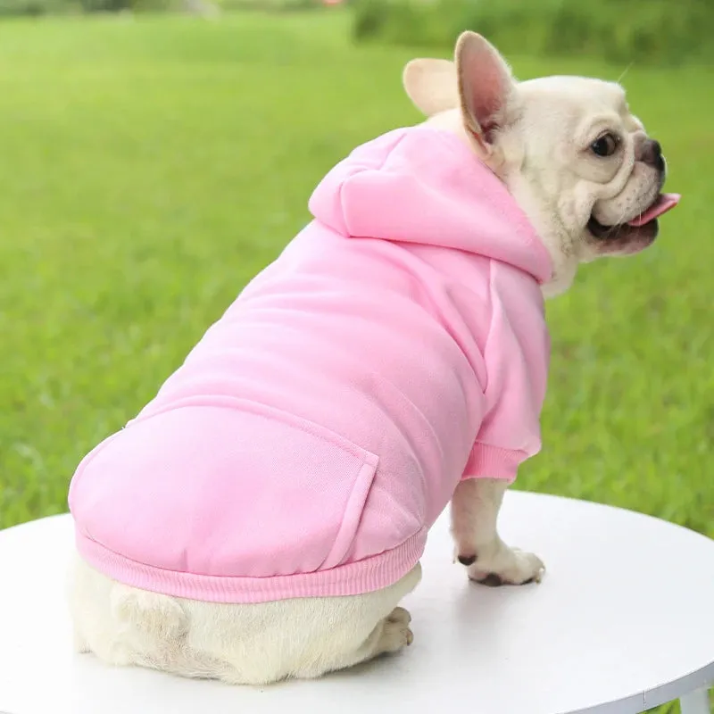 Stylish Dog Hoodie for Autumn and Winter - Warm Polyester Sweater for Small Pets