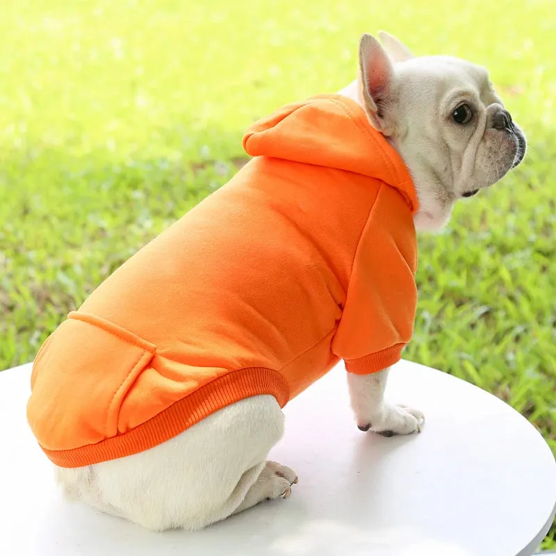 Stylish Dog Hoodie for Autumn and Winter - Warm Polyester Sweater for Small Pets