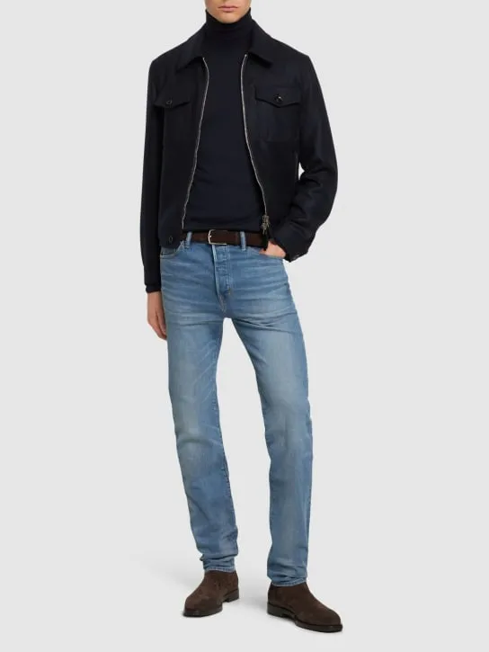 Tom Ford   Broken denim twill jeans 