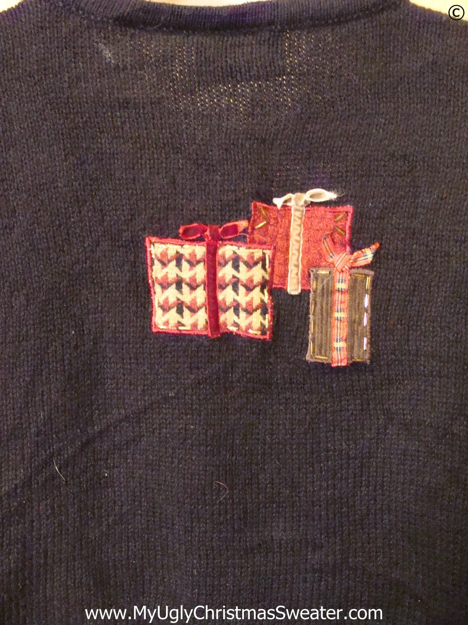 Toppling Tree Black Cheap Christmas Sweater Vest