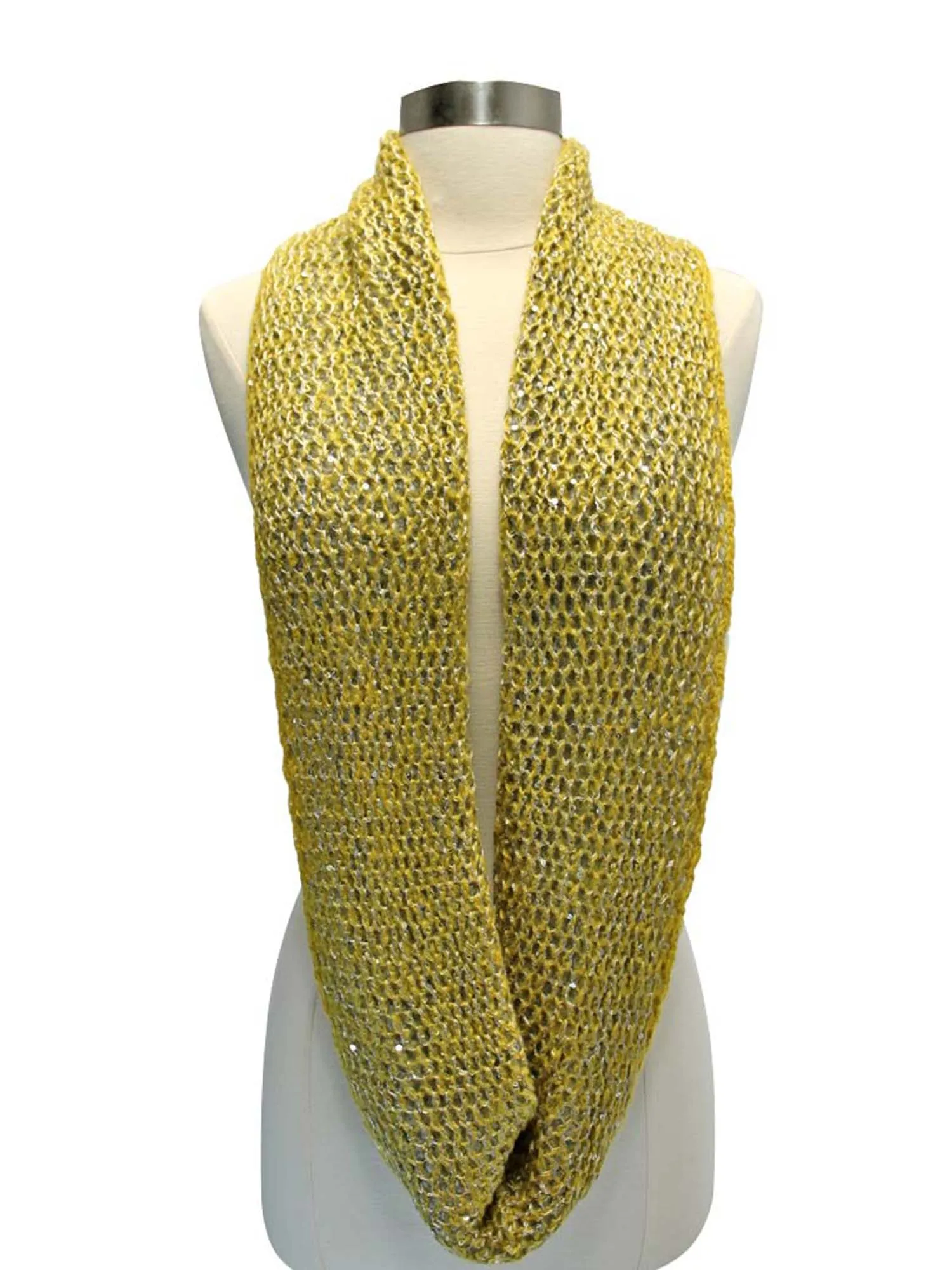 Two-Tone Double Sided Sequin Infinity Winter Scarf