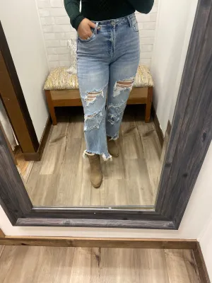 Urban Distressed Jeans-Light Wash