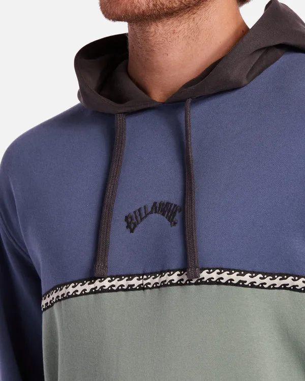 Wave Washed Blocked Pullover Hoodie