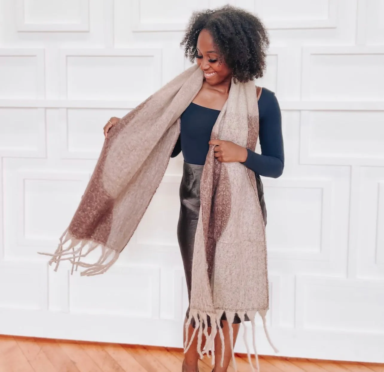 Wavy Elegance Fringe Scarf.