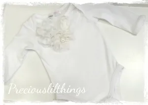 White baby long or short sleeve onesie romper
