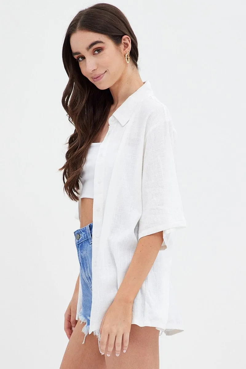 White Shirt Collar Short Sleeve