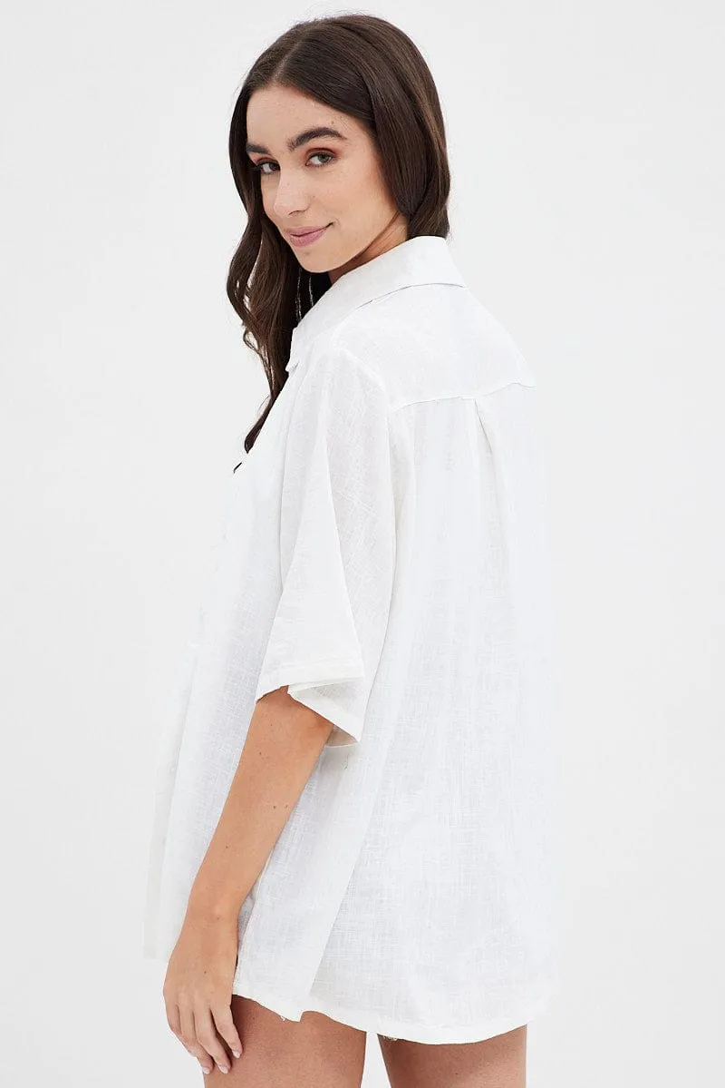 White Shirt Collar Short Sleeve