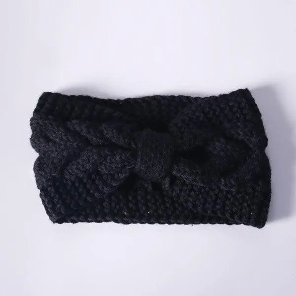 Winter Crochet Bow Twisted Head Band