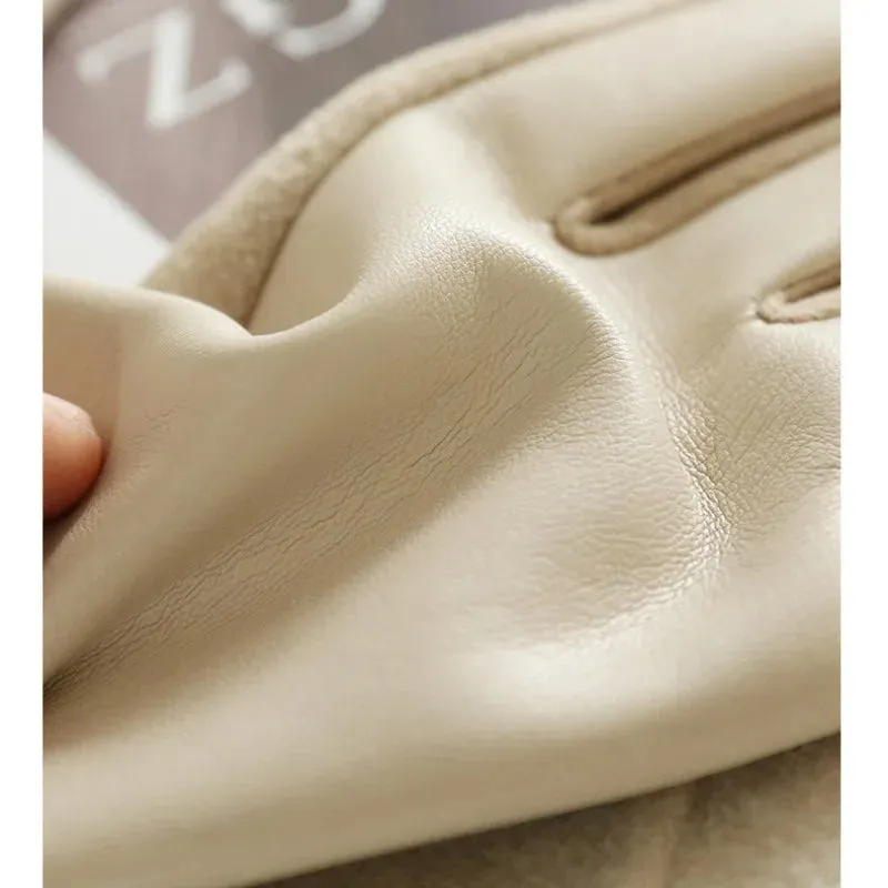 Women Winter Suede Leather Keep Warm Touch Screen Fashion
