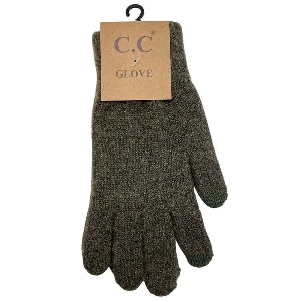 Womens Soft Knit C.C Gloves G9021, Assorted Colors