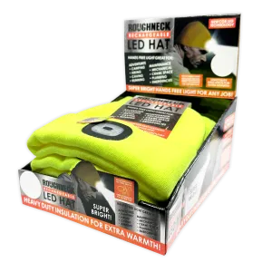 Yellow LED Light Hat 6 Pieces Per Retail Ready Display 25042